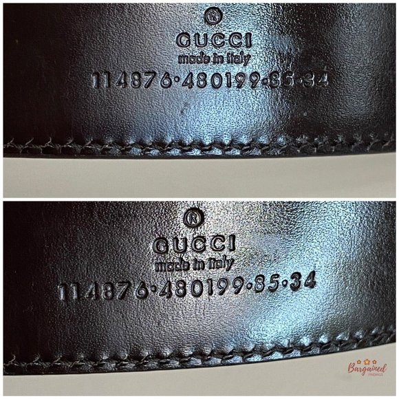 Authentic Gucci Cream Guccissima Leather Gold Interlocking G Buckle Belt 85/34 - Picture 8 of 13